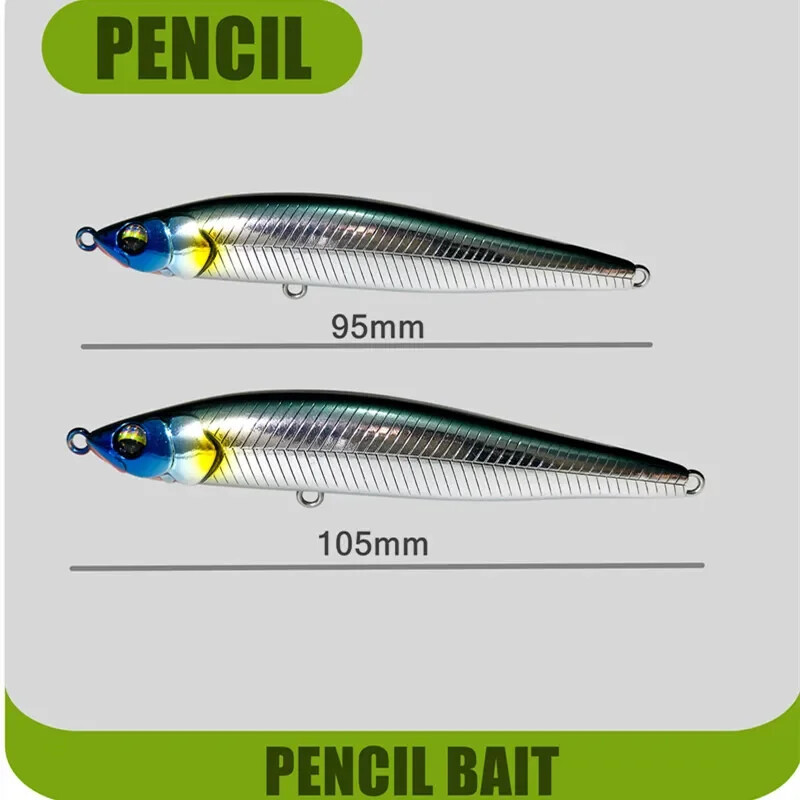 GREENSPIDER Slowsinking ceruzacsali Pesca sósvízi édesvízi kemény csali 95mm 20g/105mm 25g mesterséges csali