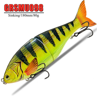 Nauji 18cm 80g Skęstantis Glide Masalas Žvejybos masalai Sujungti plaukimo masalas Barškučio kamuoliukai viduje Vobleriai Pesca Slide Sea River