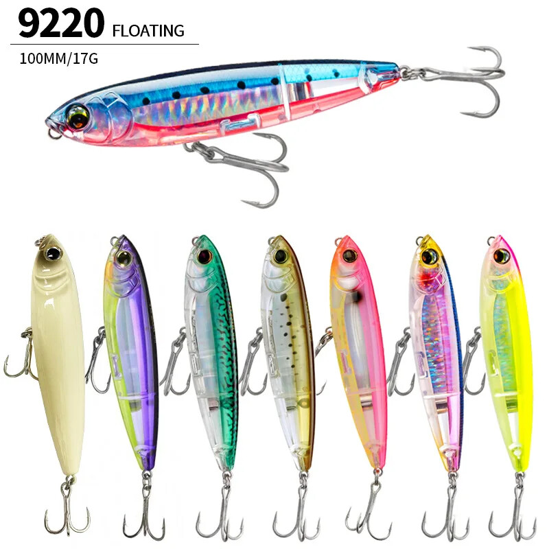 KNCONAN 100mm 17g Paviršinis pieštuko masalas plaukiojantis plaukimo šunų vebleris dirbtinis kietas masalas TopWater upėtakių ešeriams