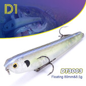 D1 mamac za ribu olovku 80 mm 8,5 g Umjetni plutajući mamac za hodanje za bas štuku Slatkovodni slanovodni pribor za ribolov 2020.