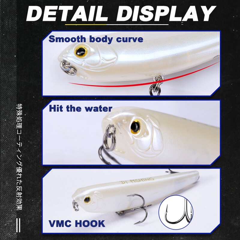 D1 mamac za ribu olovku 80 mm 8,5 g Umjetni plutajući mamac za hodanje za bas štuku Slatkovodni slanovodni pribor za ribolov 2020.