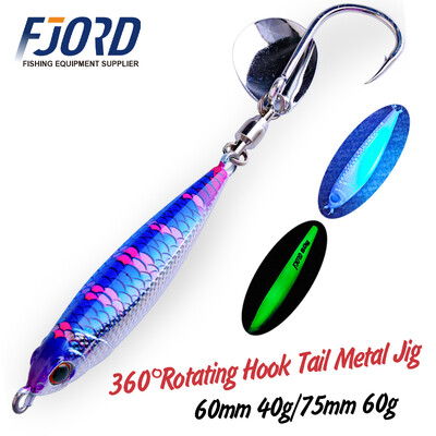 FJORD Hyper Long Casting Fém Jig 40g 60g Horgászcsali Hard Baits Sósvízi Swimbait Forgó Hook Farok Spinner Horgászcikkek