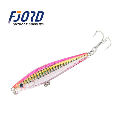 FJORD Glitter Skęstantis Minnow 85mm 20g Kietas žvejybos masalas 3X Kabliukai Plokščiu korpusu Dirbtiniai žūklės reikmenys