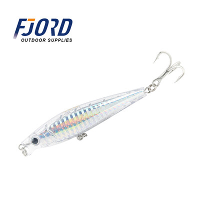 FJORD Glitter Skęstantis Minnow 85mm 20g Kietas žvejybos masalas 3X Kabliukai Plokščiu korpusu Dirbtiniai žūklės reikmenys