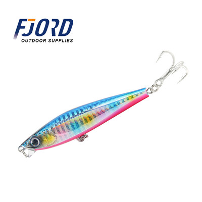 FJORD Glitter Skęstantis Minnow 85mm 20g Kietas žvejybos masalas 3X Kabliukai Plokščiu korpusu Dirbtiniai žūklės reikmenys