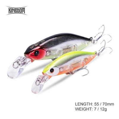 Kingdom Slow Sking Pencil Noise Minnow žvejybos masalai 70mm 12g 55mm 7g Swimbaits Swing Hard Baits Vobleriai Fishing Jerkbait