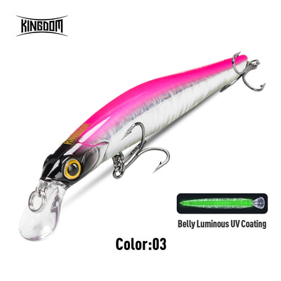 Kingdom Kingart Naluci de pescuit Sinking Minnow 6g 9g 14g 18.6g Jerkbaits Good Action Wobblers FR Silence Momeli dure Biban de mare
