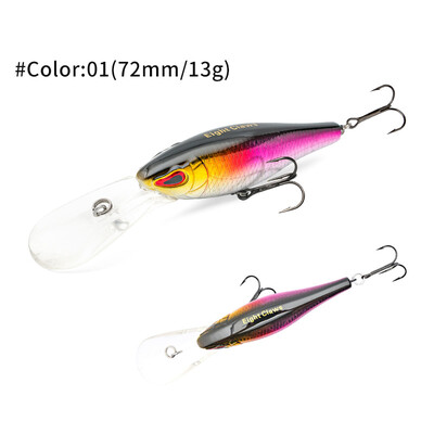 MSEASFREE plūduriuojantis Minnow žvejybos masalas, 72 mm, 13 g barškučiai, dirbtinis kietas masalas, gėlavandeniai vobleriai, skirti basų lydekų žvejybos reikmenims