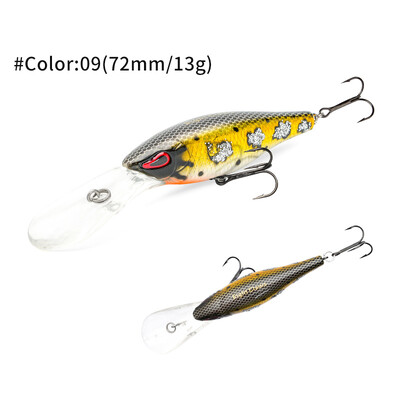 MSEASFREE plūduriuojantis Minnow žvejybos masalas, 72 mm, 13 g barškučiai, dirbtinis kietas masalas, gėlavandeniai vobleriai, skirti basų lydekų žvejybos reikmenims