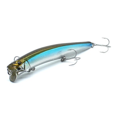 AOCLU Jerkbait úszó wobblerek 13 cm 21 g kemény csali Minnow Popper horgászcsali mágnessel hosszú dobású tengeri sügérhez 4 # horog
