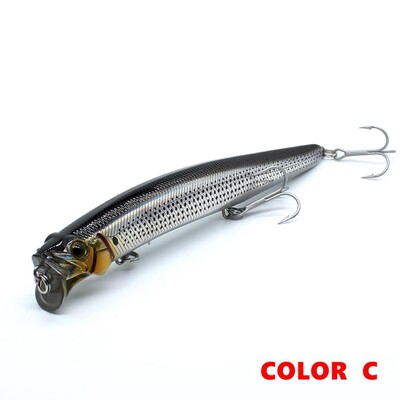 AOCLU Jerkbait úszó wobblerek 13 cm 21 g kemény csali Minnow Popper horgászcsali mágnessel hosszú dobású tengeri sügérhez 4 # horog