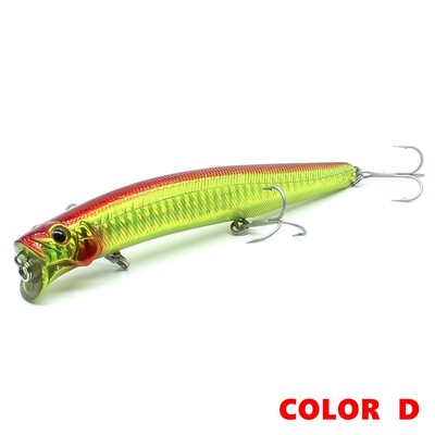 AOCLU Jerkbait úszó wobblerek 13 cm 21 g kemény csali Minnow Popper horgászcsali mágnessel hosszú dobású tengeri sügérhez 4 # horog
