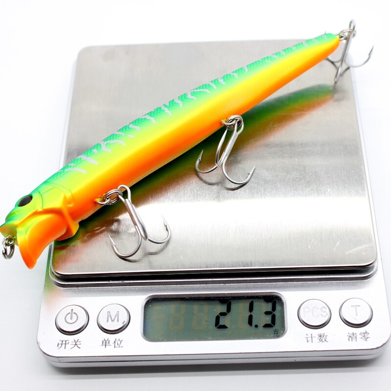 AOCLU Jerkbait úszó wobblerek 13 cm 21 g kemény csali Minnow Popper horgászcsali mágnessel hosszú dobású tengeri sügérhez 4 # horog