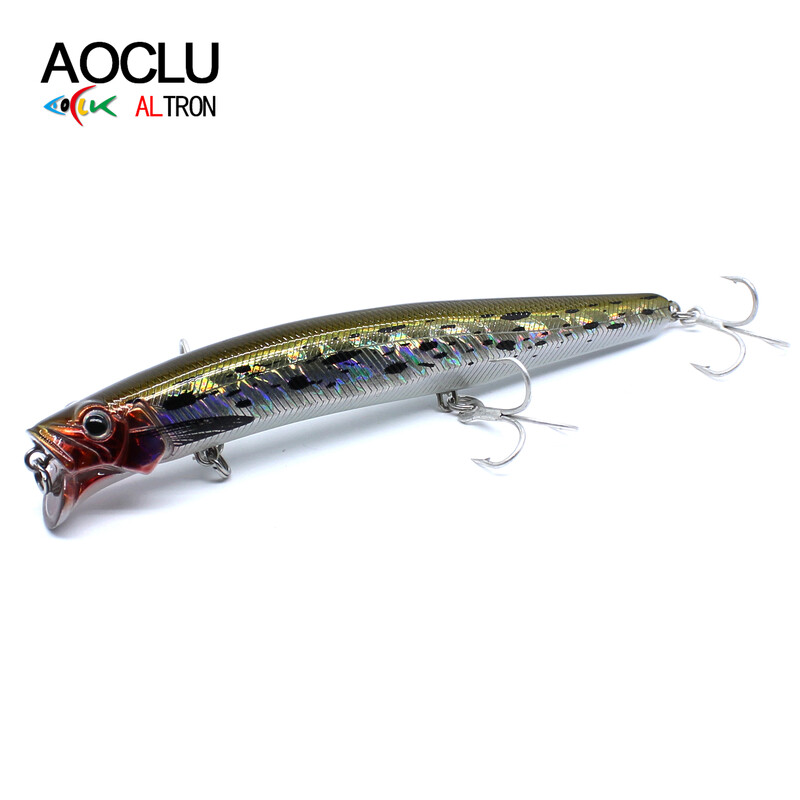AOCLU Jerkbait úszó wobblerek 13 cm 21 g kemény csali Minnow Popper horgászcsali mágnessel hosszú dobású tengeri sügérhez 4 # horog