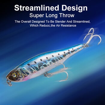 LEYDUN LIVE WIRE 87 mm Pencil Fishing Lures Surface Floating Topwater Hard Baits Walk The Dog Висококачествен соленоводен воблер за бас