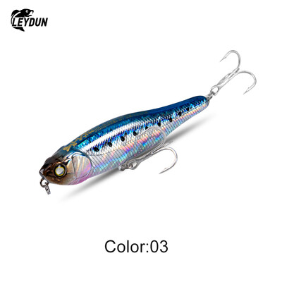 LEYDUN LIVE WIRE 87 mm pieštukiniai žvejybos masalai, plaukiojantys ant vandens paviršiaus, kieti masalai, vedžioti šunį Aukštos kokybės sūraus vandens vobleris