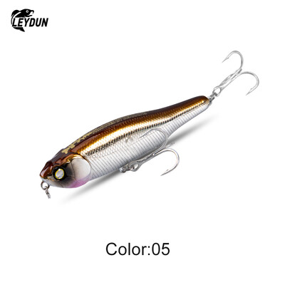 LEYDUN LIVE WIRE 87 mm pieštukiniai žvejybos masalai, plaukiojantys ant vandens paviršiaus, kieti masalai, vedžioti šunį Aukštos kokybės sūraus vandens vobleris