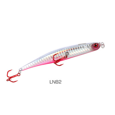 HISTAR 1 vnt. Viršutiniame vandenyje plūduriuojantis pieštukas, metalinis sužeistas žuvies masalas, 3D dirbtinė akis, aukštos kokybės, ryškiai plaukiantis kietas masalas