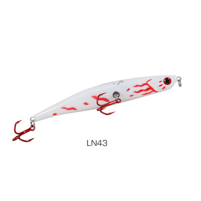 HISTAR 1 vnt. Viršutiniame vandenyje plūduriuojantis pieštukas, metalinis sužeistas žuvies masalas, 3D dirbtinė akis, aukštos kokybės, ryškiai plaukiantis kietas masalas