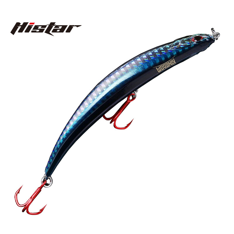 HISTAR 1 vnt. Viršutiniame vandenyje plūduriuojantis pieštukas, metalinis sužeistas žuvies masalas, 3D dirbtinė akis, aukštos kokybės, ryškiai plaukiantis kietas masalas