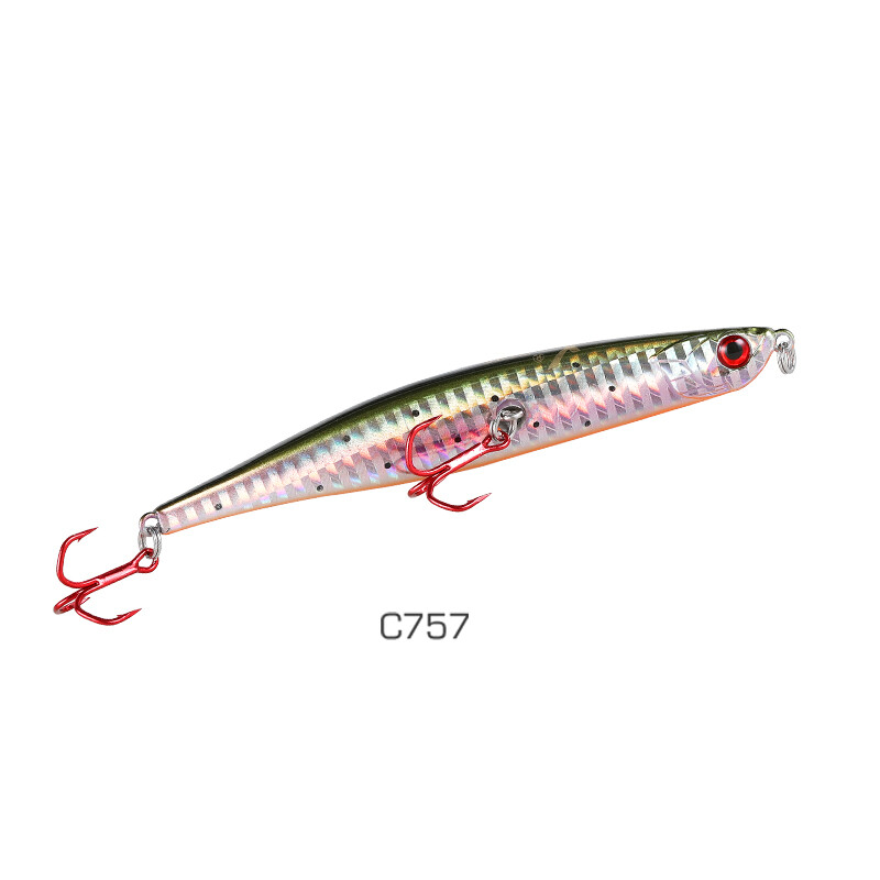 HISTAR 1 vnt. Viršutiniame vandenyje plūduriuojantis pieštukas, metalinis sužeistas žuvies masalas, 3D dirbtinė akis, aukštos kokybės, ryškiai plaukiantis kietas masalas