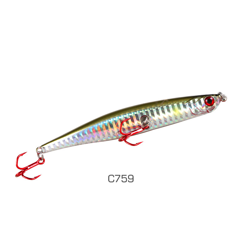 HISTAR 1 vnt. Viršutiniame vandenyje plūduriuojantis pieštukas, metalinis sužeistas žuvies masalas, 3D dirbtinė akis, aukštos kokybės, ryškiai plaukiantis kietas masalas