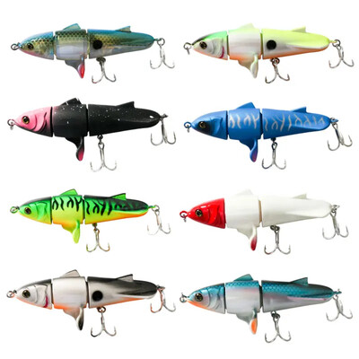 Topwater Spinner zīmuļa ēsma 11 cm/24 g, 3 segmentēts vobleris, rotējoša cietā ēsma, peldoša makšķerēšanas māneklis, makšķerēšanas piederumi