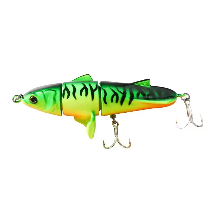 Topwater Spinner zīmuļa ēsma 11 cm/24 g, 3 segmentēts vobleris, rotējoša cietā ēsma, peldoša makšķerēšanas māneklis, makšķerēšanas piederumi