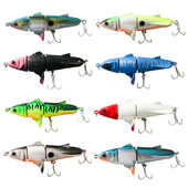 Topwater Spinner Pencil Momeal 11cm/24g Wobbler articulat cu 3 segmente Momeală tare rotativă Momeală de pescuit plutitoare Aparatură de pescuit