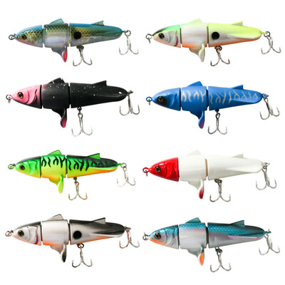 Topwater Spinner Pencil Bait 11cm/24g 3 Segmented Jointed Wobbler Rotating Hard Bait Floating Fishing Lure Fishing Tackle