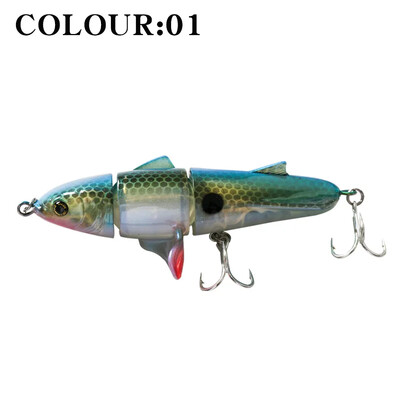 Topwater Spinner Pencil Momeal 11cm/24g Wobbler articulat cu 3 segmente Momeală tare rotativă Momeală de pescuit plutitoare Aparatură de pescuit