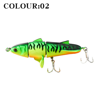 Topwater Spinner Pencil Momeal 11cm/24g Wobbler articulat cu 3 segmente Momeală tare rotativă Momeală de pescuit plutitoare Aparatură de pescuit