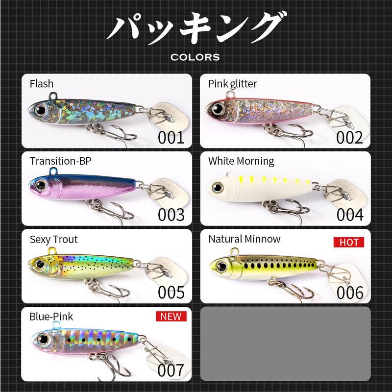 Medžioklės VIB Metalinis Jig Žvejybos masalas Skęstantis žirgas kietas masalas Smarkus barškutis uodega 10g 18g 24g šaukštas sūraus ešerio ešerio žuvis