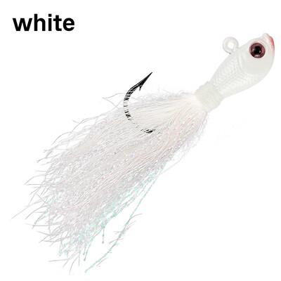 Eupheng UV Bucktail Jig Glow in Dark Bucktail Fishing Jig Head Hair Jigs 7g-56g Bass friss és sósvízi horgásztartozékokhoz
