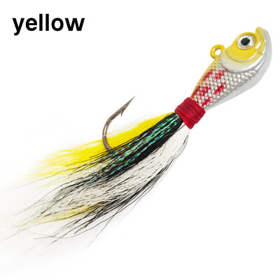Eupheng UV Bucktail Jig Glow in Dark Bucktail Fishing Jig Head Hair Jigs 7g-56g Bass friss és sósvízi horgásztartozékokhoz