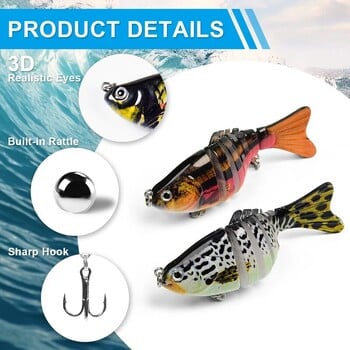 3PCS/кутия Риболовен воблер Реалистичен 7-сегментен Swimbait Crankbait Hard Bait Slow 10cm/15g Isca Изкуствени примамки Риболовни принадлежности