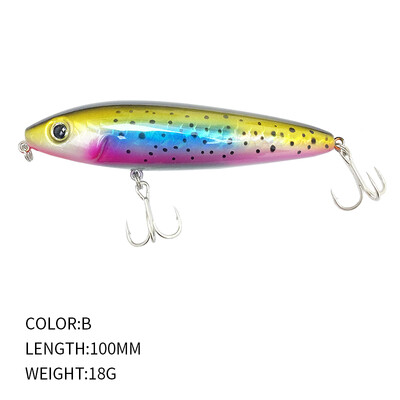 1db Surface Stickbait 100mm 18g Ceruzacsali Bass Carp Skitter Doggy Wobbler Topwater Pesca Hard Bait 9156