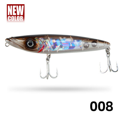 D1 paviršiaus pieštukas žuvies masalas 70 mm / 140 mm Walk the Dog Dirbtinis kietas masalas Plastikinis vaikštynėlis plaukimo ešerinių upėtakių žvejybos reikmenims