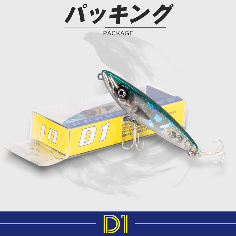 D1 paviršiaus pieštukas žuvies masalas 70 mm / 140 mm Walk the Dog Dirbtinis kietas masalas Plastikinis vaikštynėlis plaukimo ešerinių upėtakių žvejybos reikmenims