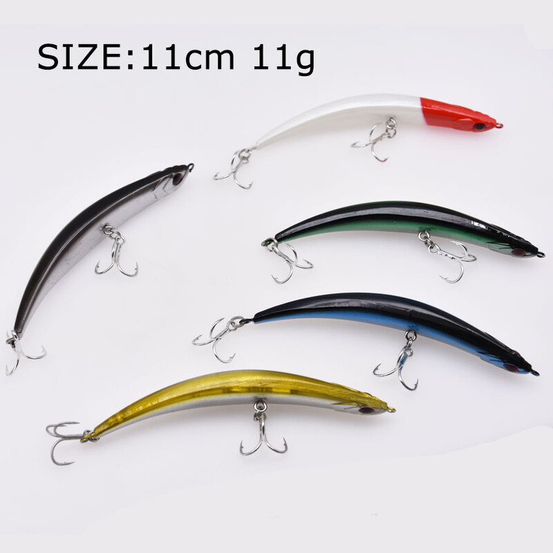 JYJ 11cm 11g 5vnt daug žvejybos pieštukas plaukiojantis masalas, išlenktas pieštukas minnow jerkbait vobleris