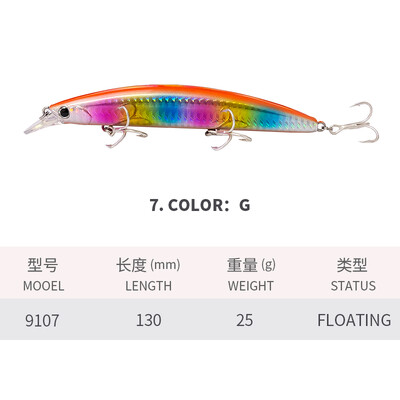 1Gb Minnow 130mm 25g peldošs Big Minnow Pesca Choco Saltwater Bass līdakas makšķerēšanas ēsma Pesca Isca plastmasas makšķerēšanas piederumi 9107