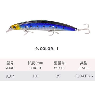 1Gb Minnow 130mm 25g peldošs Big Minnow Pesca Choco Saltwater Bass līdakas makšķerēšanas ēsma Pesca Isca plastmasas makšķerēšanas piederumi 9107