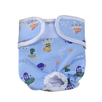 Scutece lavabile pentru femeie pentru câini, pantaloni fiziologici, drăguți, cu imprimeu de desene animate, pantaloni scurți pentru câini, lenjerie de corp, chiloți sanitari pentru câini de talie mică