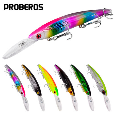 PRO BEROS 1TK Minnow kalastuslant 15cm 13g ujuv kõva söödaga vobler Jig Bait Crankbait karpkala triibuline bass Pesca kalastustarbed