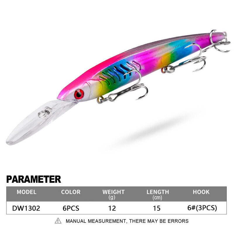 PRO BEROS 1TK Minnow kalastuslant 15cm 13g ujuv kõva söödaga vobler Jig Bait Crankbait karpkala triibuline bass Pesca kalastustarbed