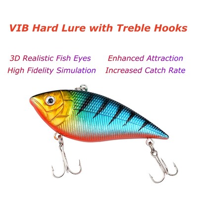 wondersee VIB Hard Horgászcsali Treble Hooks Vibrációs Wobbler Crankbait Bass csukasügér Tackle Sea Fishing Noisy System