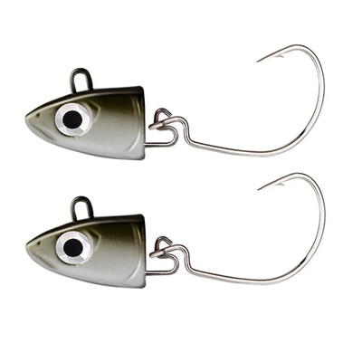 TEKNIK Jigová hlavička 2 ks/balenie Jigová návnada čierna rybka 5g 10g 15g 25g 40g Jigová návnada na morského ostrieža čierna rybka Prívlačová umelá návnada