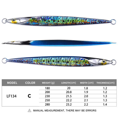 1 KOM Metalna šablona mamac 180-200-230-250-280 g mamac za ribolov na bacanje s obale Trolling jigging mamac Pesca Isca Umjetni Cebo