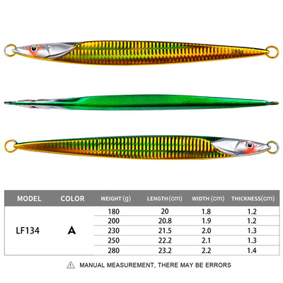 1 KOM Metalna šablona mamac 180-200-230-250-280 g mamac za ribolov na bacanje s obale Trolling jigging mamac Pesca Isca Umjetni Cebo