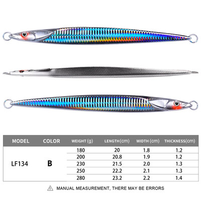 1 KOM Metalna šablona mamac 180-200-230-250-280 g mamac za ribolov na bacanje s obale Trolling jigging mamac Pesca Isca Umjetni Cebo